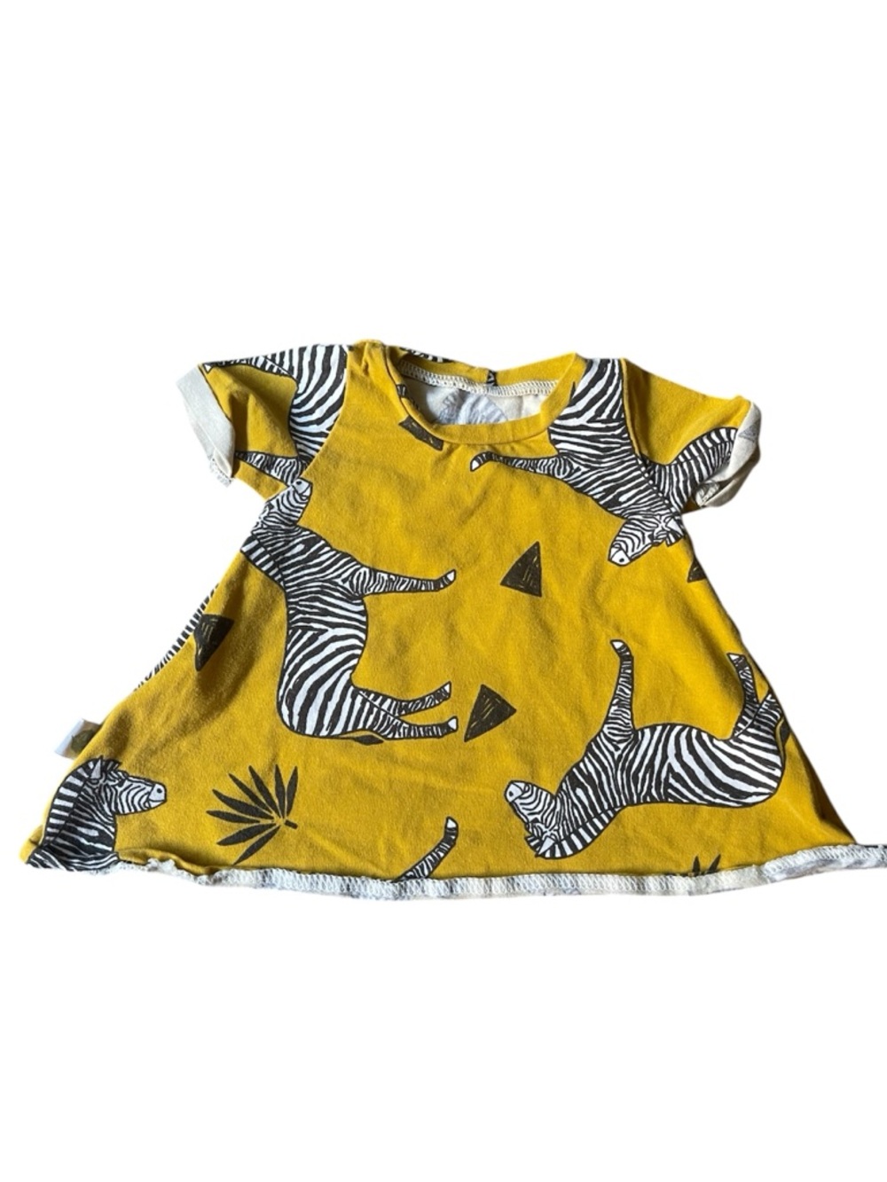 Lottie & Lysh Zebra Print Skater Dress Mustard Yellow Size 0-3 Months